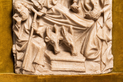 Un relief en alb&acirc;tre sculpt&eacute; repr&eacute;sentant 'L'adoration des mages', Nottingham, Angleterre, 15&egrave;me