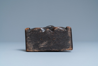 Une statue repr&eacute;sentant 'Ecce Homo' en ch&ecirc;ne sculpt&eacute;, vers 1600