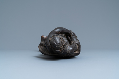 Une statue repr&eacute;sentant 'Ecce Homo' en ch&ecirc;ne sculpt&eacute;, vers 1600