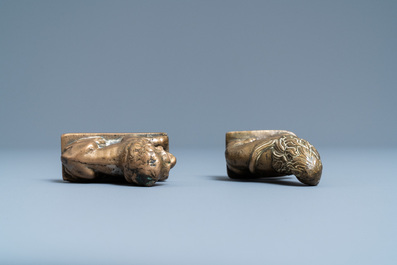 Two small bronze models of lions, 16th C.