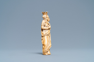 An ivory figure of a Madonna with child, probably France, 17th C.