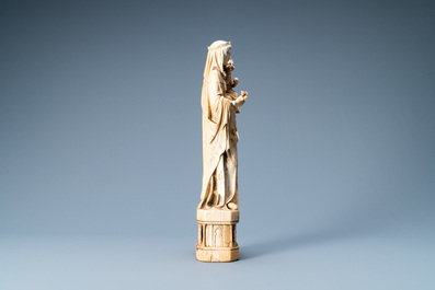 An ivory figure of a Madonna with child, probably France, 15/16th C.