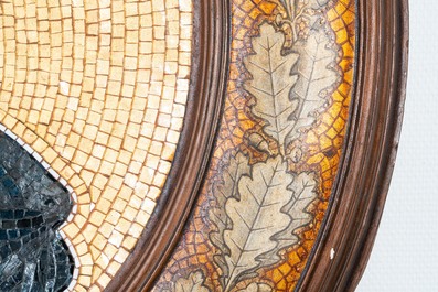 L'auto-portrait de Rubens en mosa&iuml;que de verre, sign&eacute; G. vd Laan, vers 1900