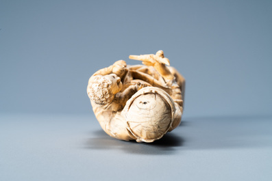 An ivory figure of a Madonna with child, probably France, 15/16th C.