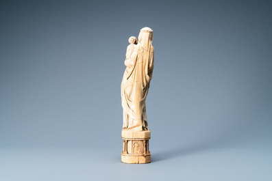 An ivory figure of a Madonna with child, probably France, 15/16th C.