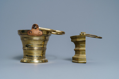 Two Flemish bronze holy water buckets, 1st half 16th C.