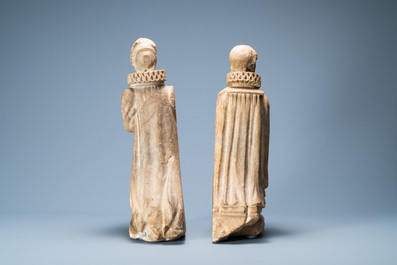 Une paire de statues orantes figurant Albert, archiduc d'Autriche et sa femme Isabelle en marbre, probablement Flandres, 17&egrave;me