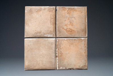 Four Iznik-style tiles, K&uuml;tahya, Turkey, 19th C.
