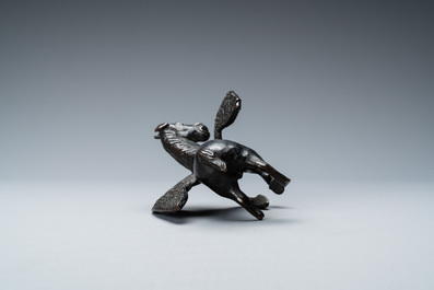 Un mod&egrave;le de P&eacute;gase en bronze patin&eacute; noir, Italie, 16&egrave;me