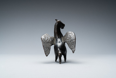 A black-patinated bronze model of Pegasus, Italy, 16th C.