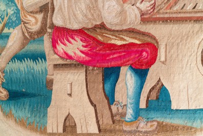 Une tapisserie murale en laine et soie d'apr&egrave;s David Teniers, atelier de Guillaume Werniers, Lille, France, 17/18&egrave;me