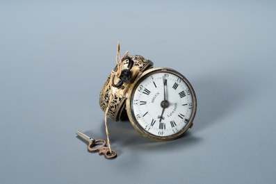 A gilded silver 'repeater' pocket watch, Robert &amp; Peter Higgs, no. 1466, London, 17/18th C.