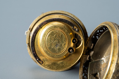Een verguld zilveren zakhorloge met repetitiewerk, Robert &amp; Peter Higgs, no. 1466, Londen, 17/18e eeuw