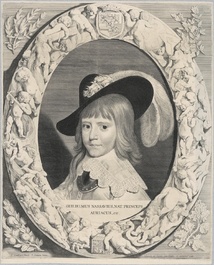 Un plat en majolique hollandais au portrait du Prince Guillaume II d'Orange, milieu du 17&egrave;me