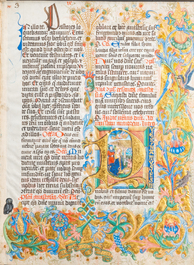 A page from an illuminated book of hours, probably France, 15th C.