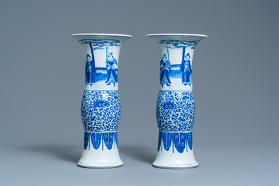 A pair of Chinese blue and white vases, Guangxu