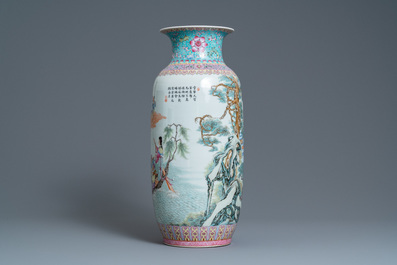 A Chinese famille rose vase, Qianlong mark, Republic