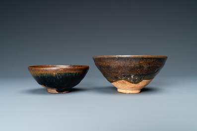 A Chinese 'Jizhou' bowl and a hare's fur bowl, Song or Jin