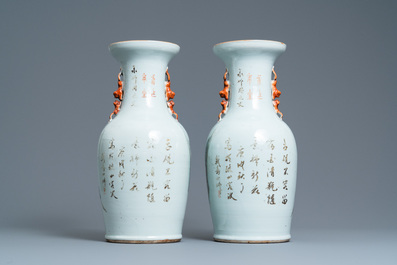 A pair of Chinese qianjiang cai vases, 19/20th C.