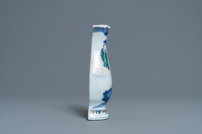 A Chinese wucai wall pocket vase, Transitional period