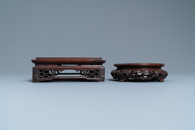 Three Chinese wooden stands, 19/20th C.
