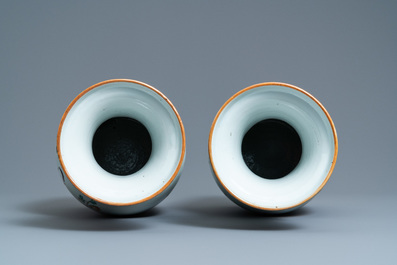 A pair of Chinese qianjiang cai vases, 19/20th C.