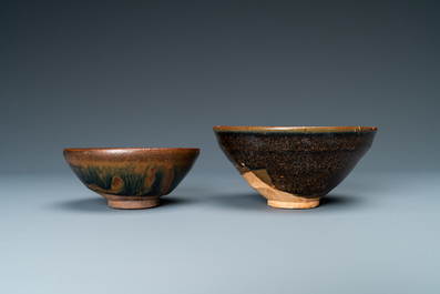 A Chinese 'Jizhou' bowl and a hare's fur bowl, Song or Jin