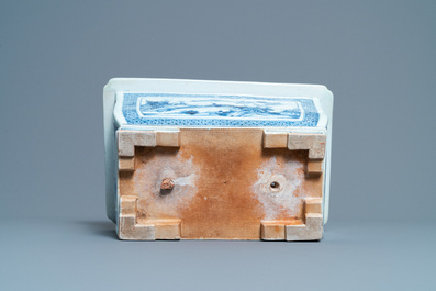 A Chinese rectangular blue and white jardini&egrave;re, Qianlong