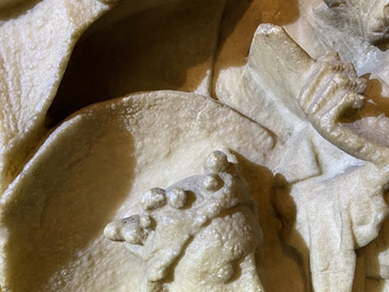 An English alabaster relief of 'The adoration of the magi', Nottingham, 15th C.