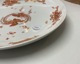 Een Kakiemon-stijl schotel uit het koninklijke 'Rode draken' servies, Meissen, K.H.C. merk, 18e eeuw