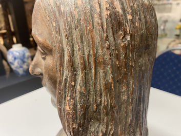 Ecole italienne, entourage ou suiveur d'Agnolo di Polo de&rsquo; Vetri (1470 - 1528), buste en terre cuite, 16&egrave;me: Le jeune Christ ou Cristo Giovinetto