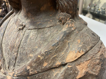 Ecole italienne, entourage ou suiveur d'Agnolo di Polo de&rsquo; Vetri (1470 - 1528), buste en terre cuite, 16&egrave;me: Le jeune Christ ou Cristo Giovinetto