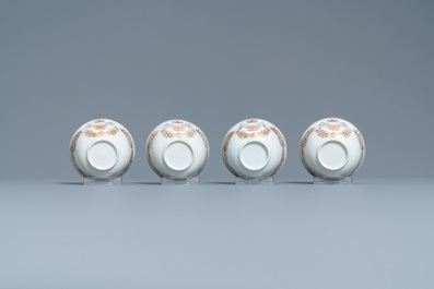 A Chinese famille rose 20-piece tea service with crowned monograms for the European market, Qianlong