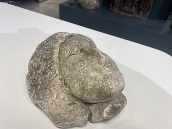 A limestone head of a woman, 16th C.