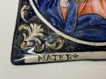 A Limoges enamel plaque depicting the Virgin and inscribed 'Mater Dei', France, 1st half 18th C.