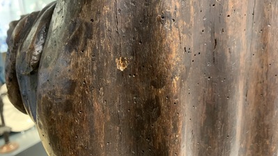 A fruitwood figure of a female saint, Rhine valley, Germany, 2nd half 16th C.