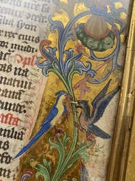 A page from an illuminated book of hours, probably France, 15th C.