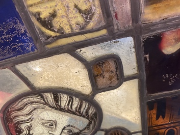 Een samengesteld glas-in-loodraam, Frankrijk, 13e eeuw en later