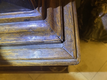 An oak and ebony two-door cabinet, The Low Countries, 17th C.