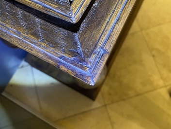 An oak and ebony two-door cabinet, The Low Countries, 17th C.