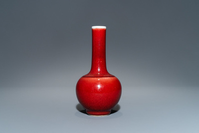 A Chinese langyao-glazed bottle vase, Kangxi mark, 19/20th C.