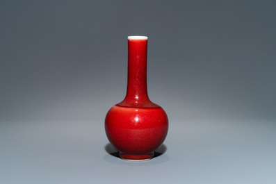 A Chinese langyao-glazed bottle vase, Kangxi mark, 19/20th C.