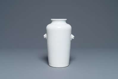 A Chinese Dehua blanc de Chine rouleau vase, Kangxi