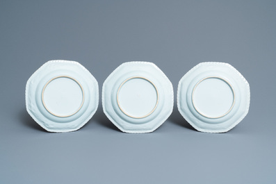 Six Chinese octagonal Imari-style plates, Kangxi