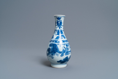 Een Chinese blauw-witte peervormige vaas, Transitie periode