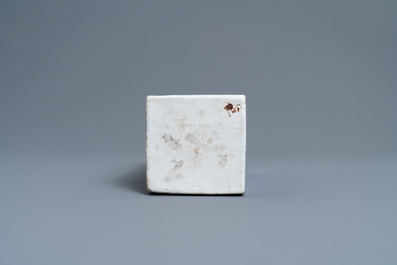 A Chinese blue and white square flask, Transitional period