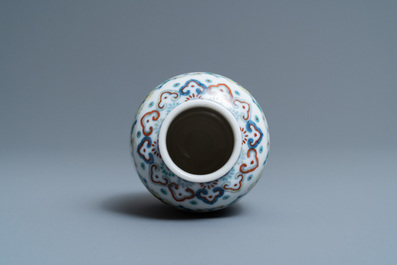 A Chinese miniature doucai vase, Yongzheng mark and of the period