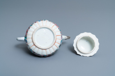 A Chinese famille rose 'fishermen' teapot and cover, Yongzheng