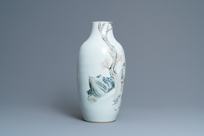A Chinese qianjiang cai vase, 19th C.