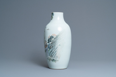 A Chinese qianjiang cai vase, 19th C.
